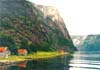 landscape travel photo of fjord shack Hellsylt, Norway, Europe by Diane Rose Photographs